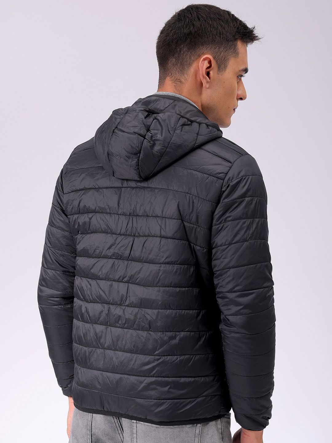 The Indian Garage Co Men Zip-Front Puffer Jacket with Detachable Hood