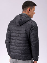 The Indian Garage Co Men Zip-Front Puffer Jacket with Detachable Hood
