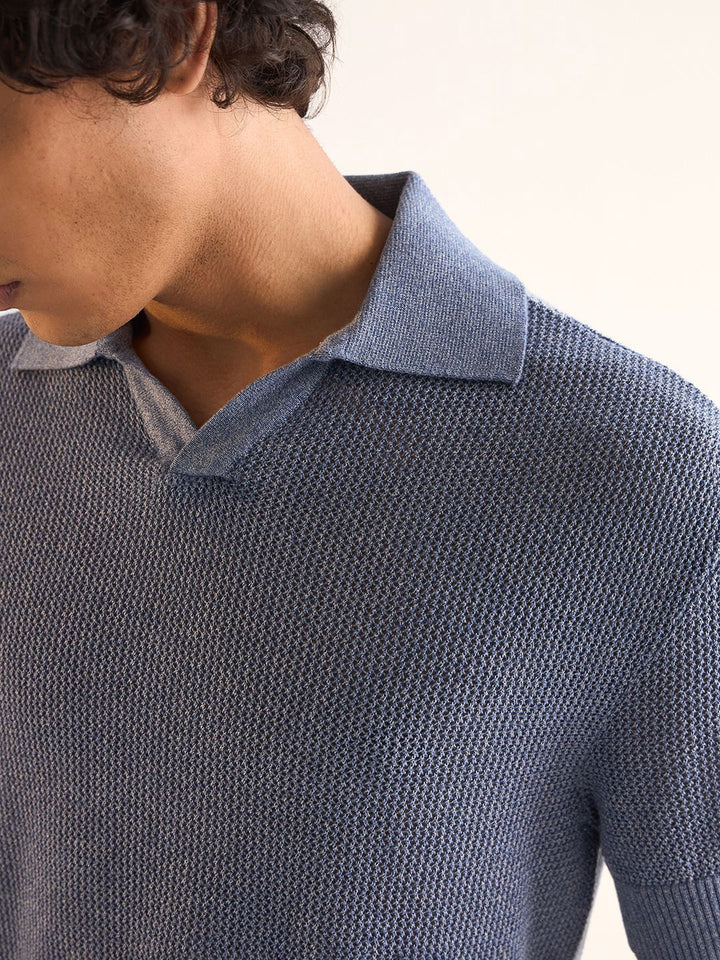 THE BEAR HOUSE Men Polo Collar Slim Fit T-shirt