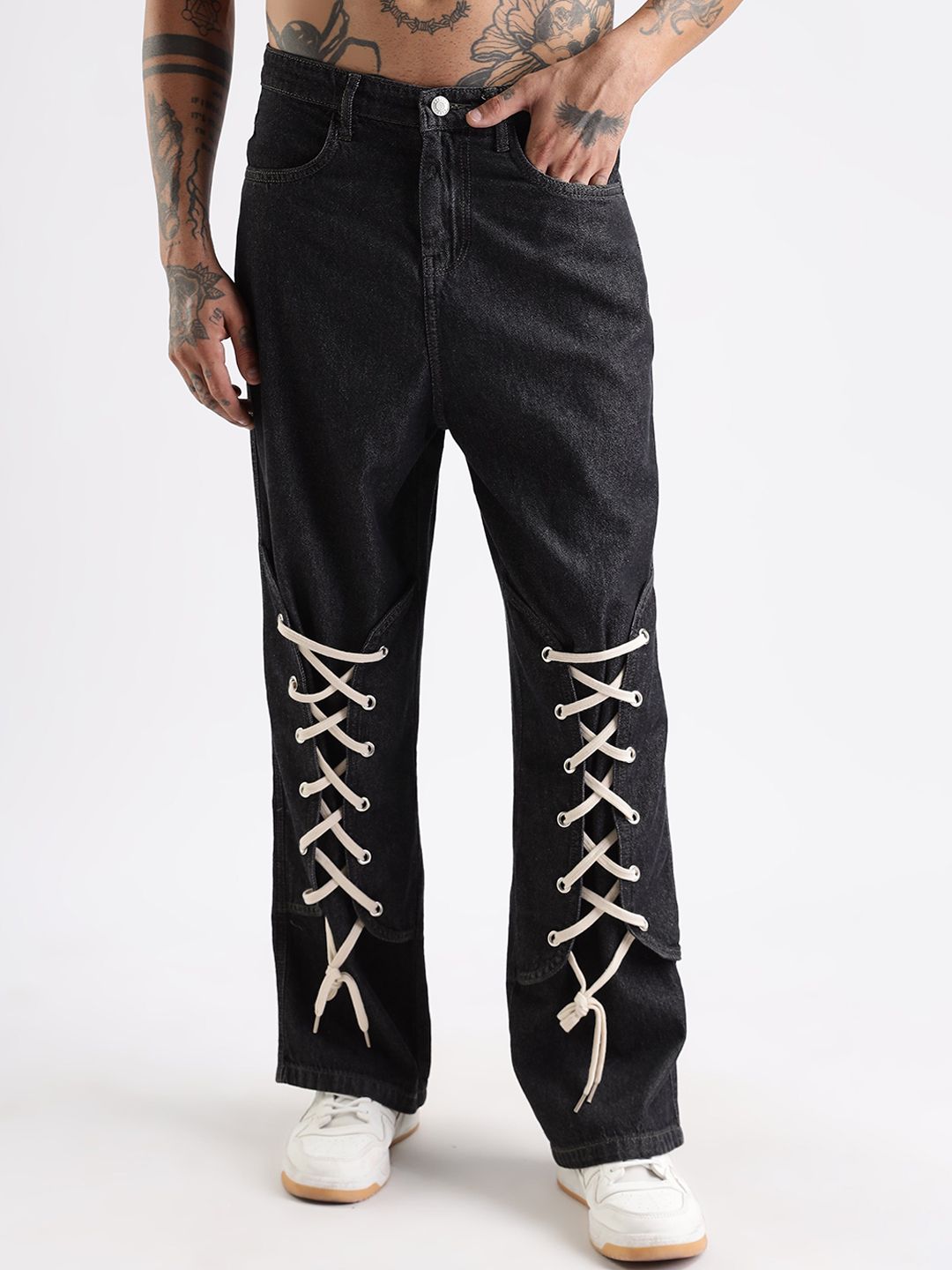 Eszett Utility Multi Brown Mid-Rise Seluar Jeans Relaks Fit Stretchable