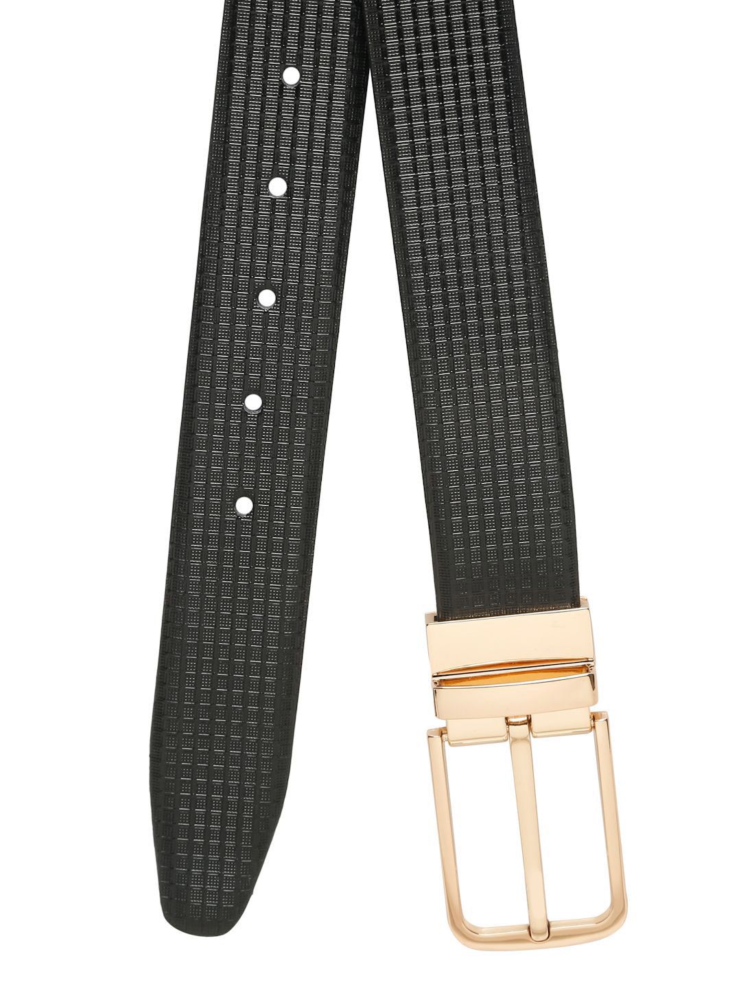 Teakwood Leathers Men Textured Leather Reversible Formal Belt
