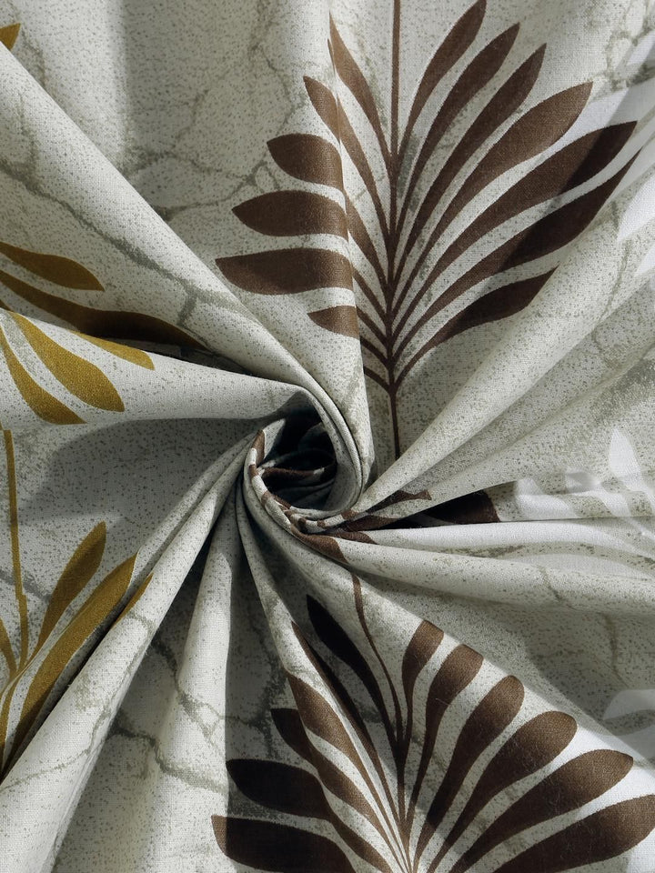 KLOTTHE Olive Floral Cotton Single Bedsheets