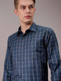 The Indian Garage Co. X Luxe Men Spread Collar Micro Checked Slim Fit Formal Shirt