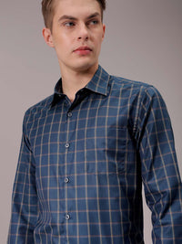 The Indian Garage Co. X Luxe Men Spread Collar Micro Checked Slim Fit Formal Shirt