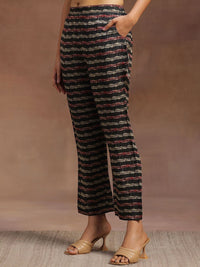 Libas Ethnic Motifs Printed Mirror Work A-Line Kurta with Trousers & Dupatta