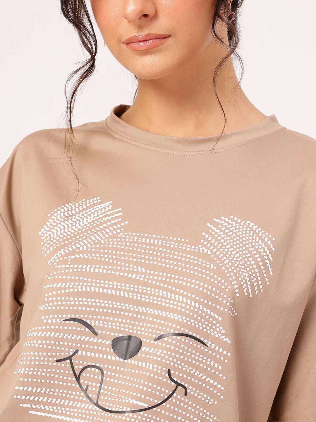DressBerry Softly Styled Printed Relaxed Fit T-shirt