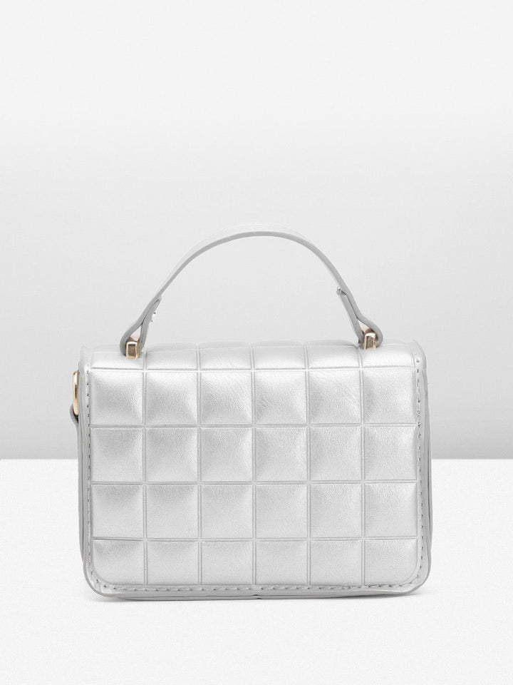 DressBerry Quilted Structured Satchel Bag