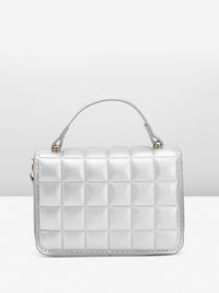 DressBerry Quilted Structured Satchel Bag