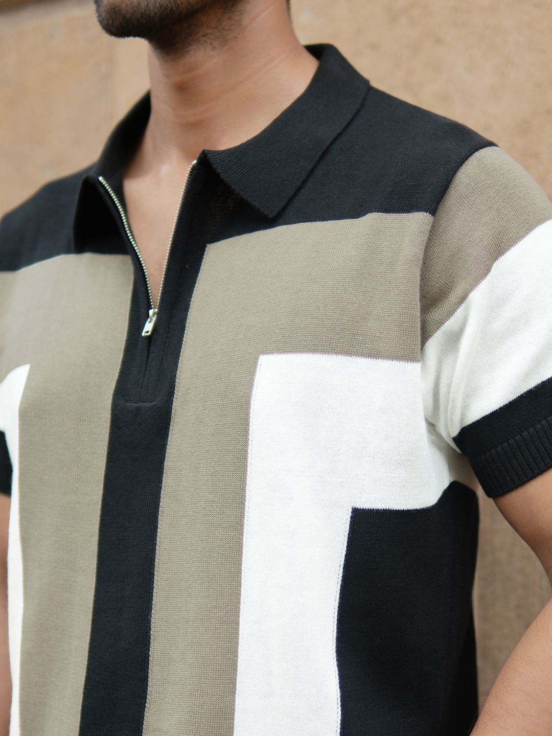 Powerlook Men Striped Polo Collar T-shirt