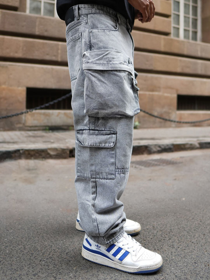 Powerlook Men Loose Fit Cargos Cotton Trousers