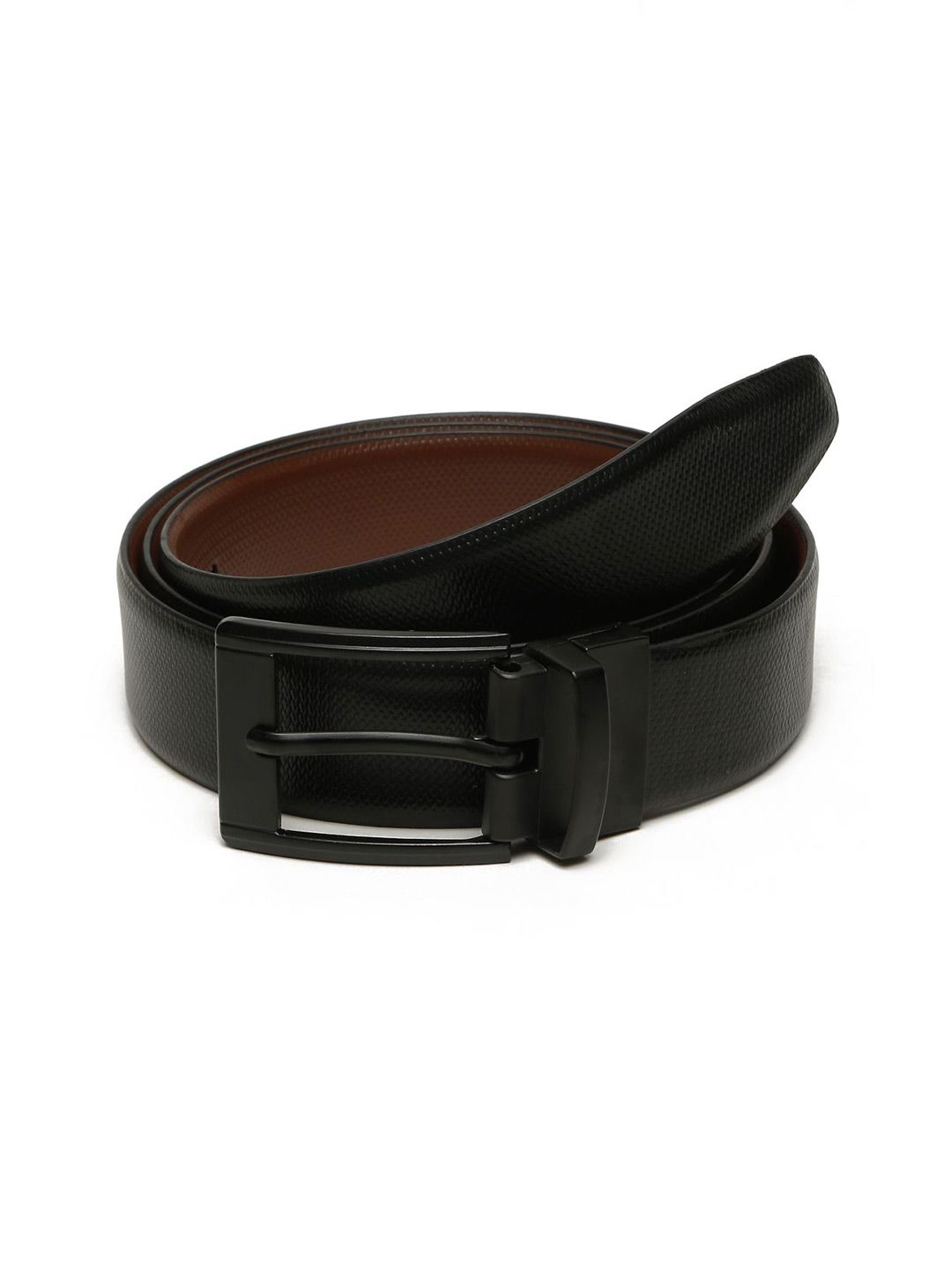 Teakwood Leathers Men Textured Leather Reversible Formal Belt