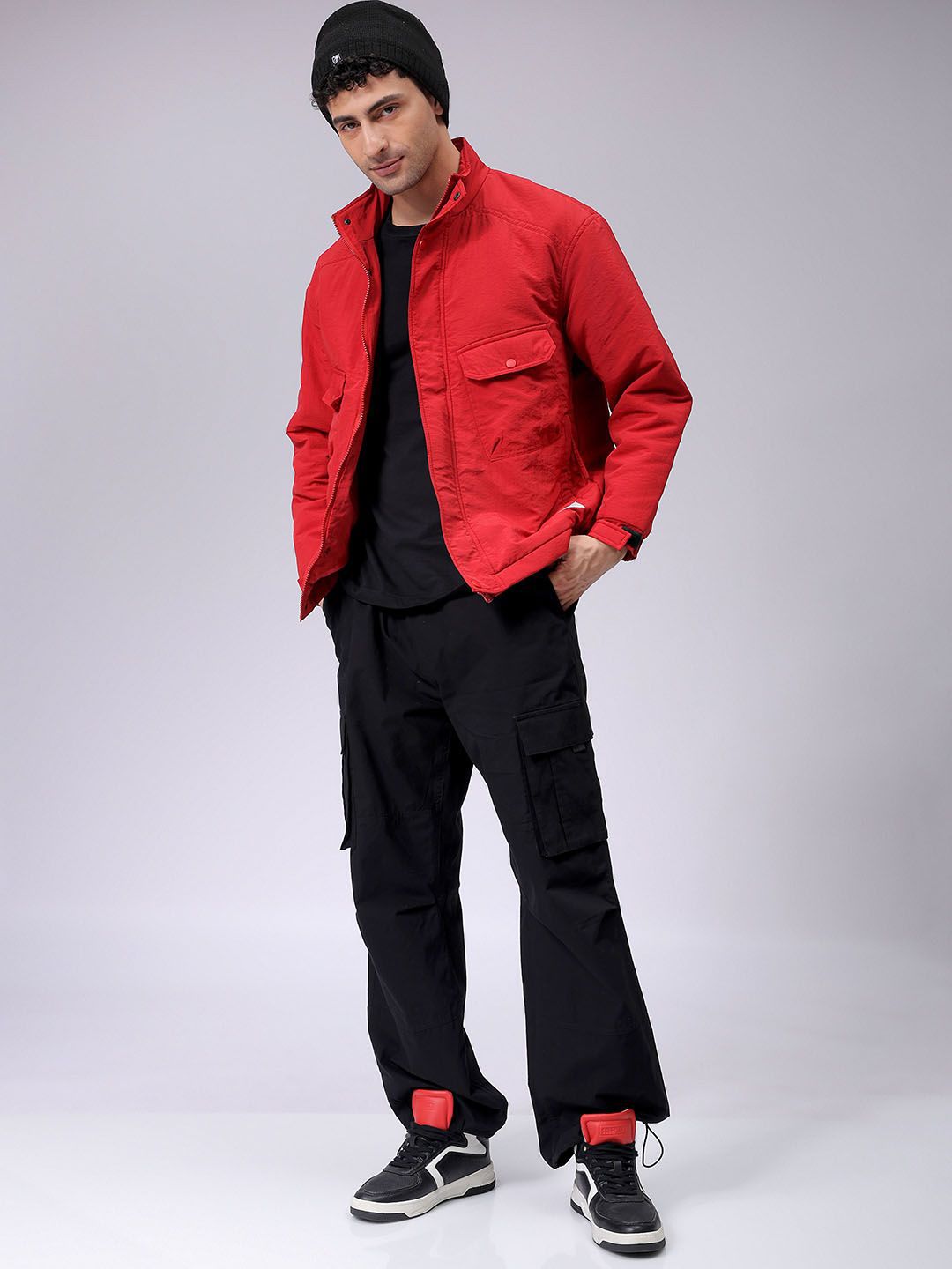 The Indian Garage Co Men Quilted Jacket with Patchwork