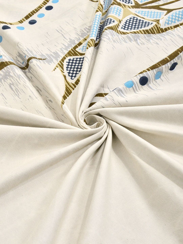 Myntra Elegant Homes Cream-Coloured 300 TC King Double Bedsheet with 2 Pillow Covers