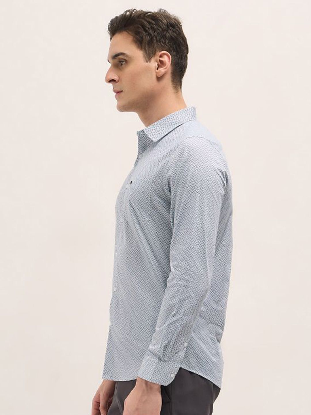 THE BEAR HOUSE Men Spread Collar Geometric Printed Pure Cotton Tailored Fit Formal Shirt