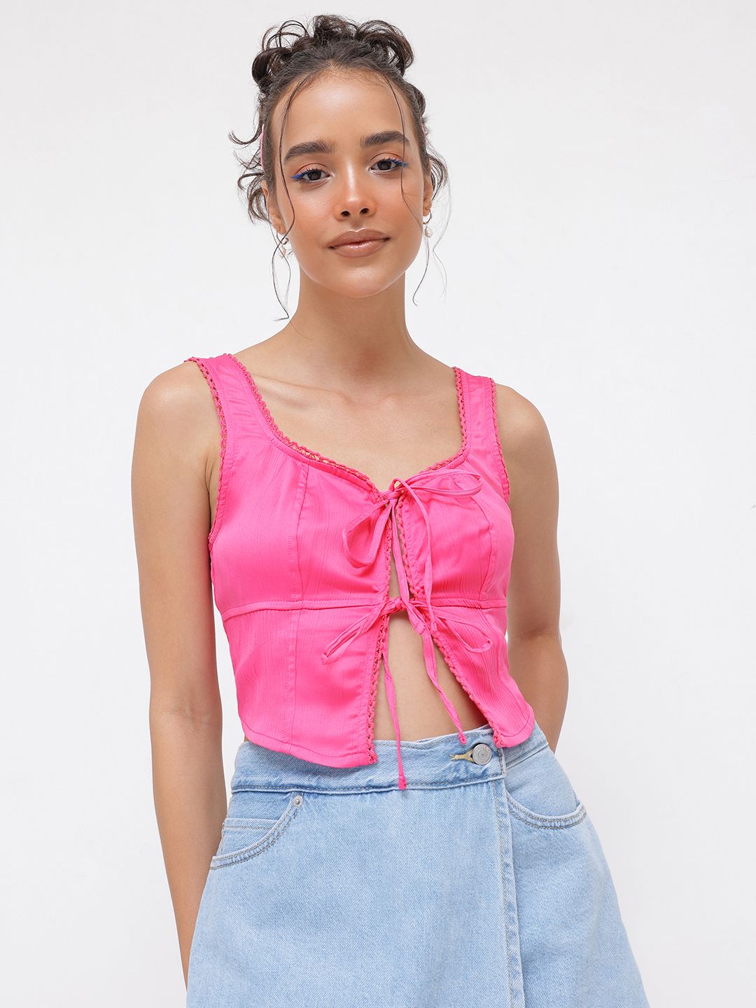 DressBerry Femme Chic Bow Front Top