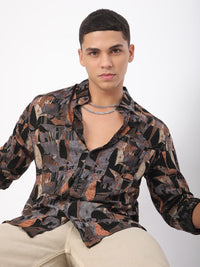 VASTRADO Men Classic Slim Fit Opaque Printed Casual Shirt