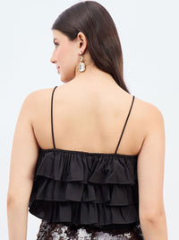 Berrylush Women Ruffles Fitted Crop Top