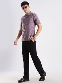 ADRO Abstract Printed Polo Collar Cotton T-shirt