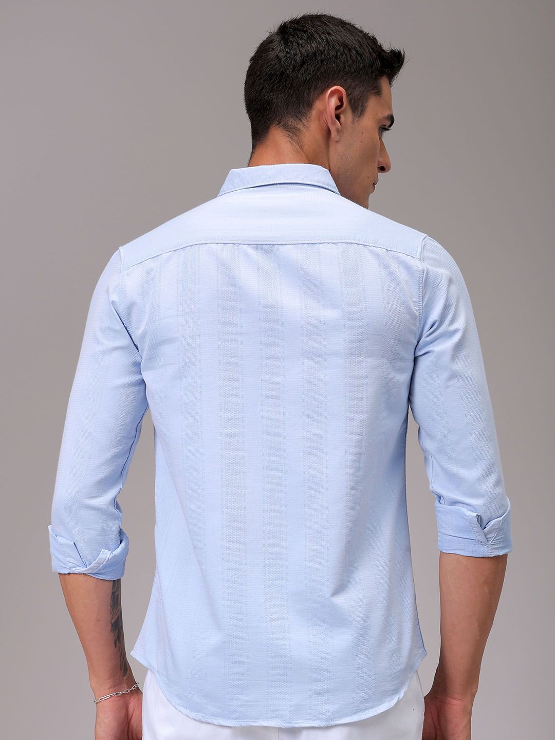 The Indian Garage Co Men Slim Fit Opaque Striped Casual Shirt