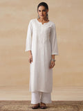 Rumah Wanita Chikankari White Rayon Chikankari Sulam Kurta