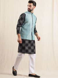 Anouk Men Ethnic Motifs Printed Kurta with Pyjamas & Nehru Jacket