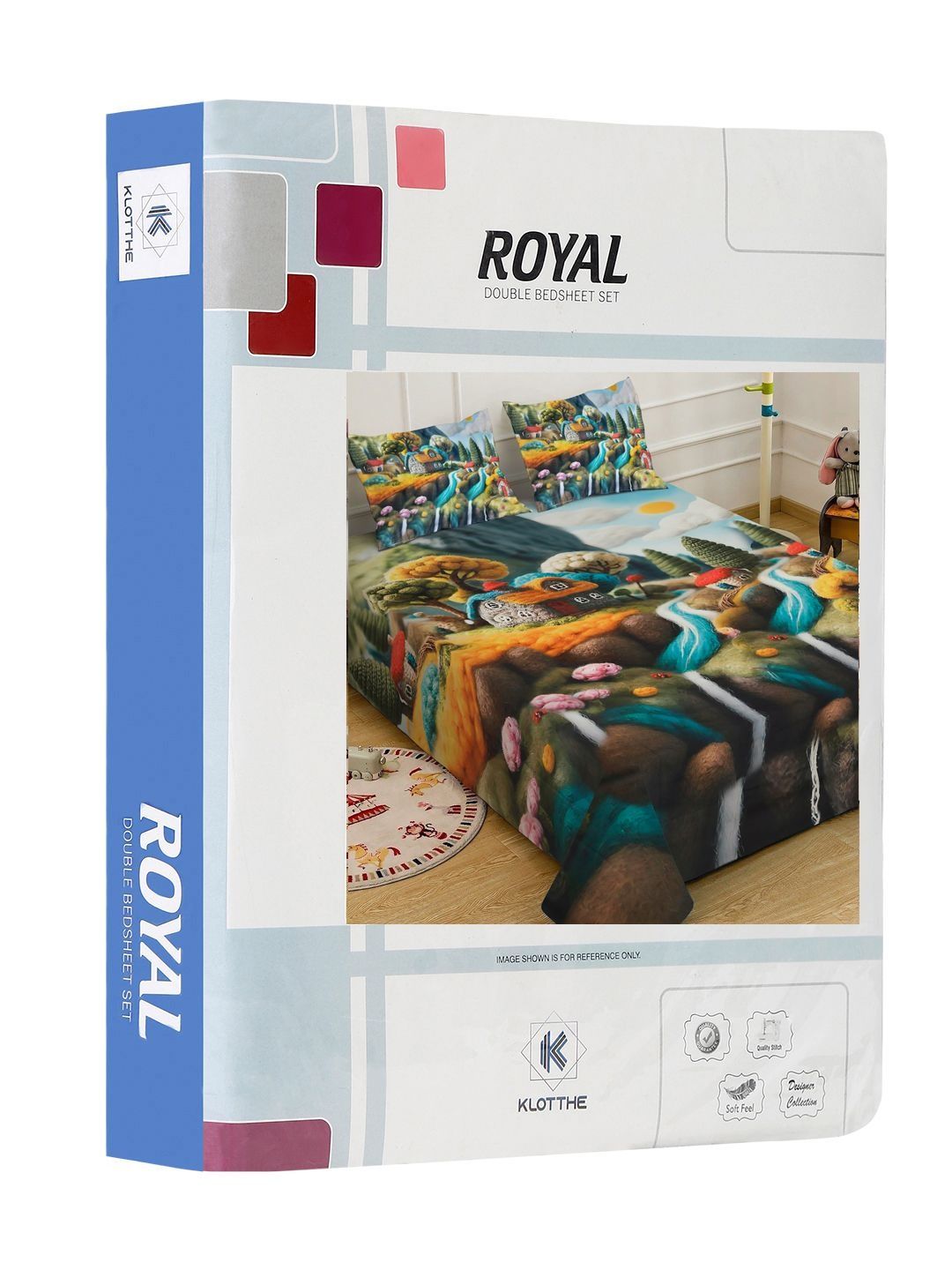 KLOTTHE Brown Cartoon Characters Printed 400 TC King Superfine Bedsheets
