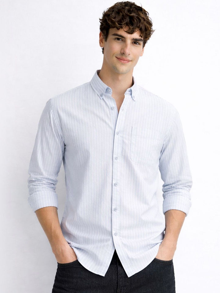 ADRO Men Standard Striped Casual Shirt