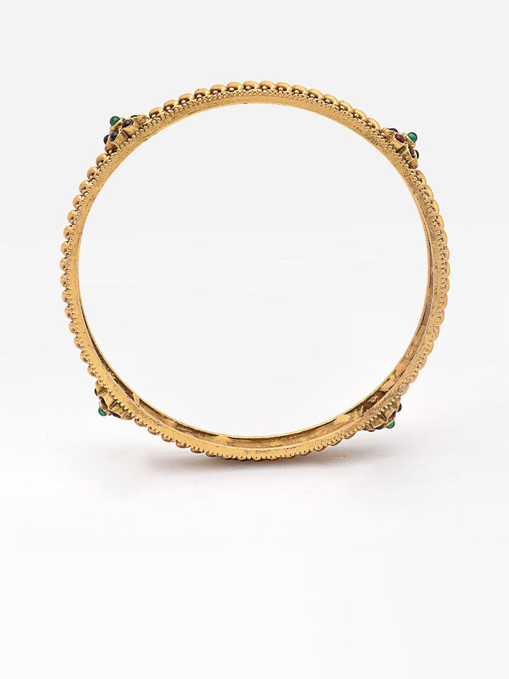 PANASH- Set Of 2 24 CT Gold-Plated Handcrafted Antique Bangles