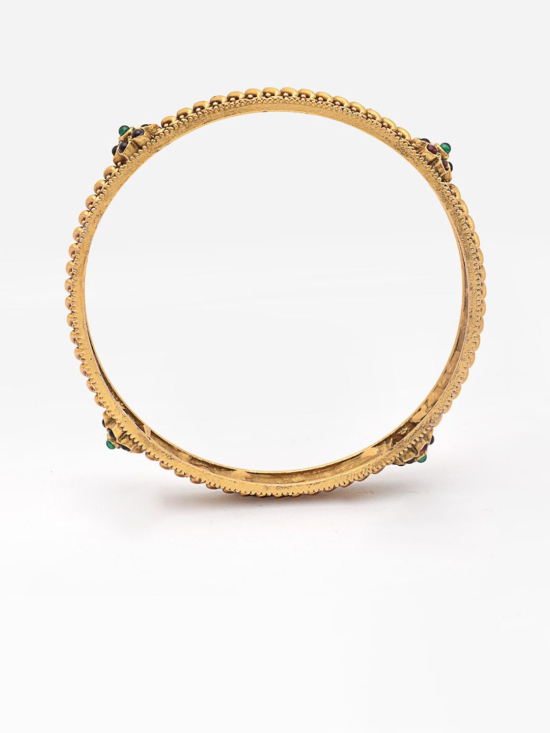 PANASH- Set Of 2 24 CT Gold-Plated Handcrafted Antique Bangles