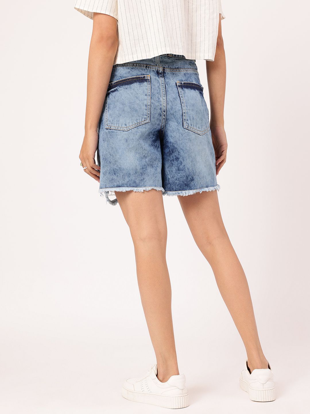 DressBerry Women Raw Edge Ripped Denim Shorts