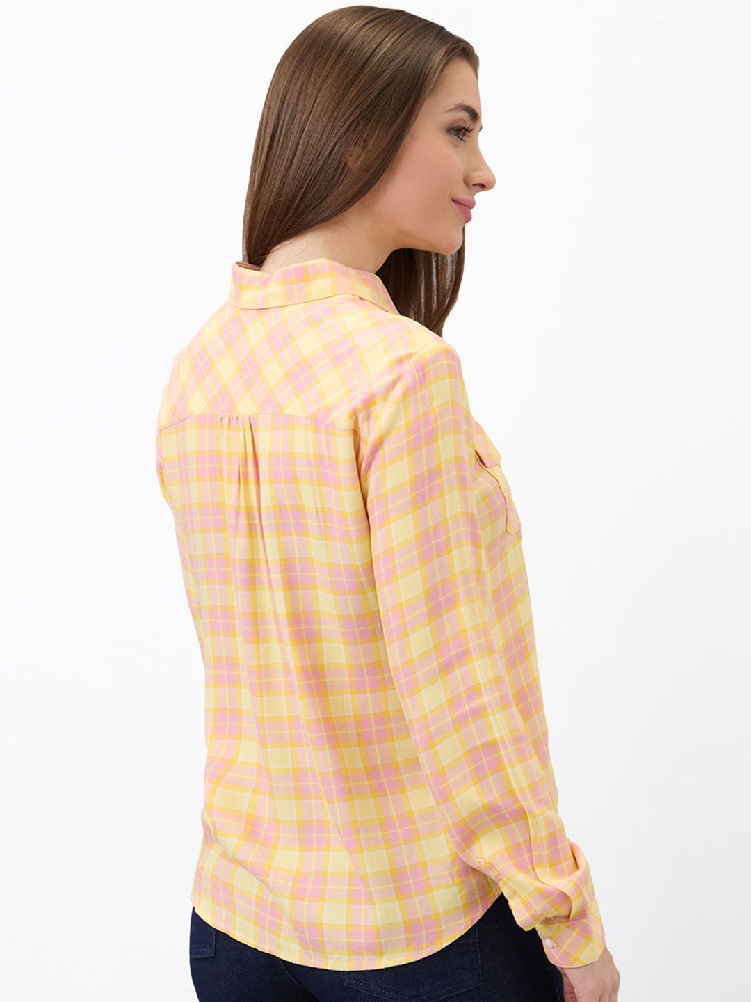 SPYKAR Women Spread Collar Tartan Checked Casual Shirt