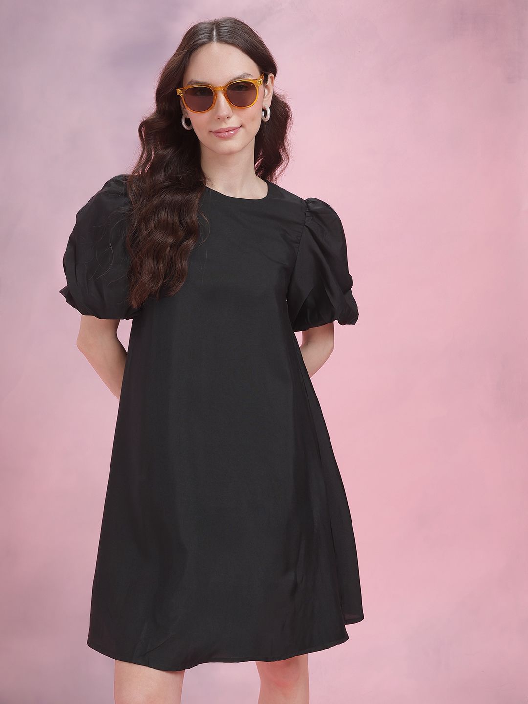 DressBerry Puff Sleeve A-Line Dress