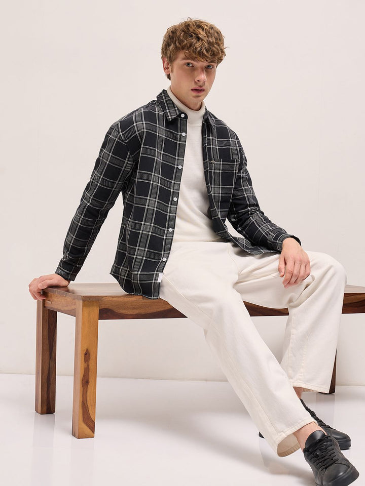 THE BEAR HOUSE Men Opaque Checked Casual Shirt