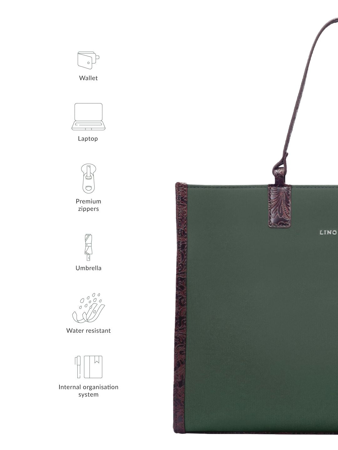 Lino Perros Structured Shoulder Bag With Padded Laptop Sleeve