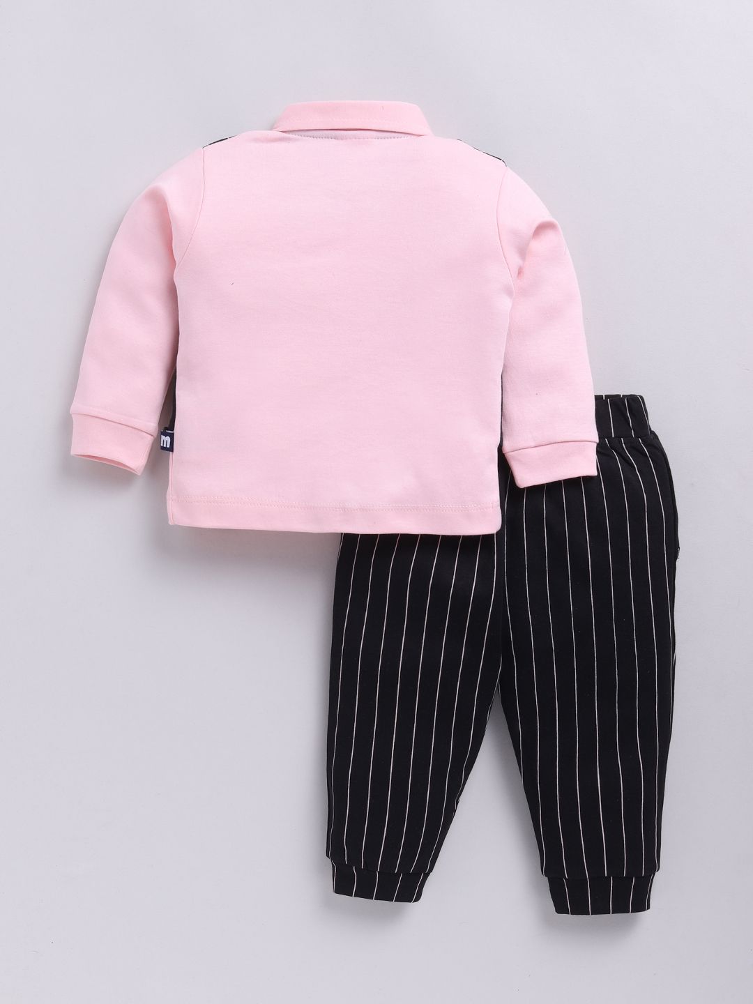 Moms Love Infant Boys Striped Cotton Shirt & Joggers