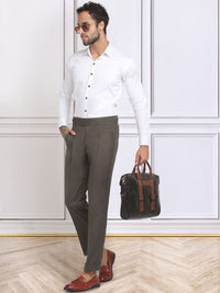 KLOTTHE Men's Brown Slim Fit Gurkha Pants
