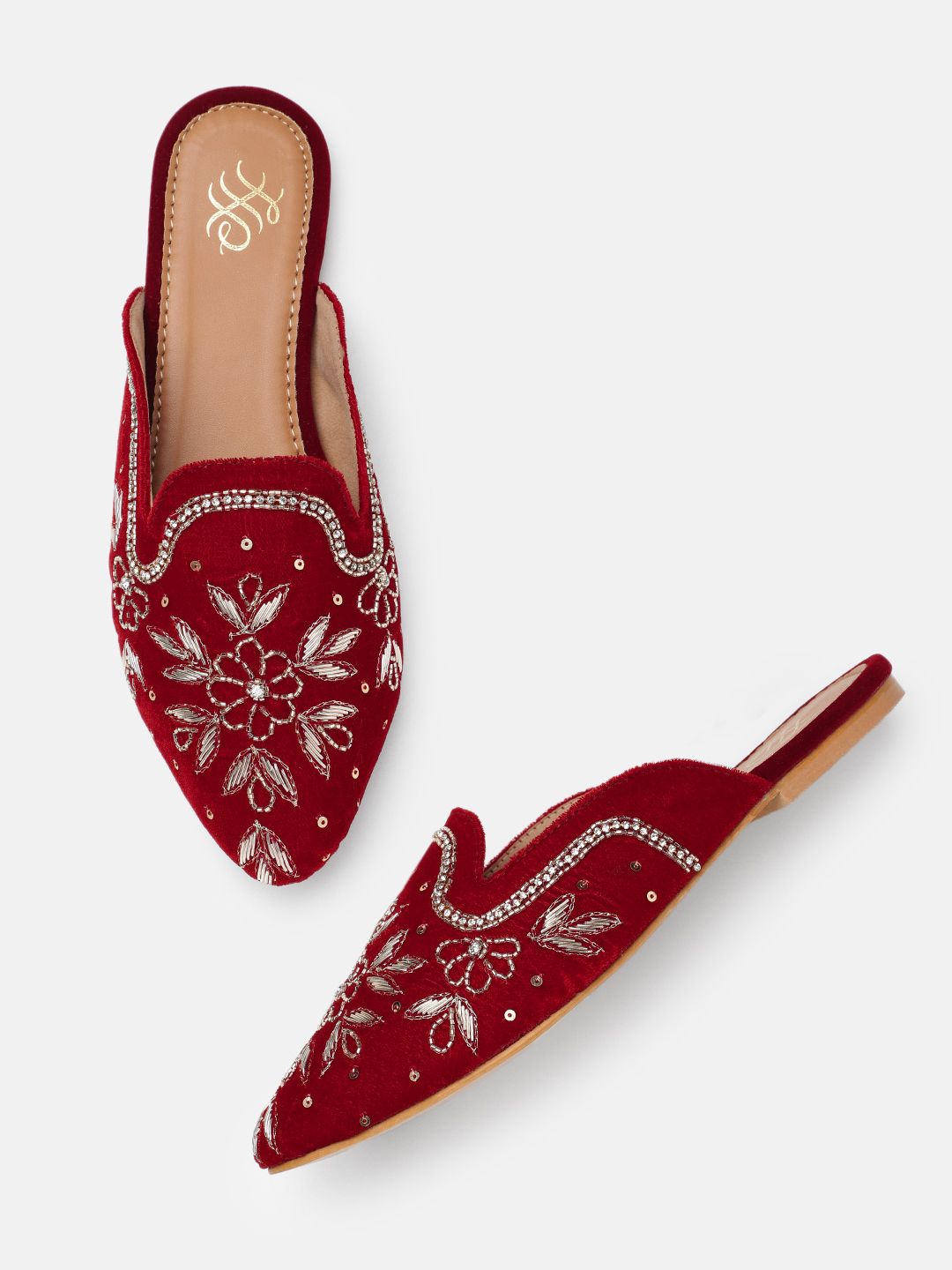 House of Pataudi Women Embellished Ethnic Mules Flats