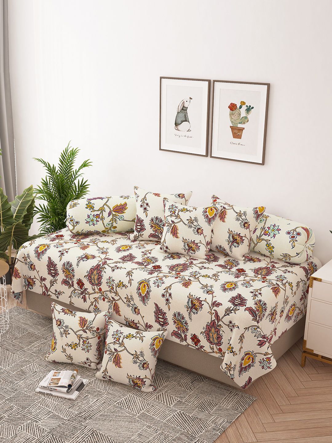 Story@home 8-Piece Satin Finish Diwan Set