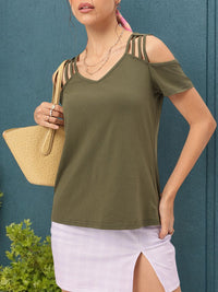 DressBerry Strappy Daze Cold-Shoulder Top