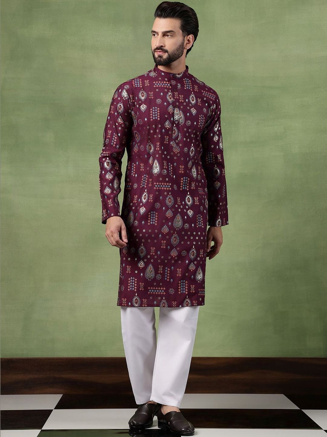 SOJANYA Men Bandhani Printed Kurta