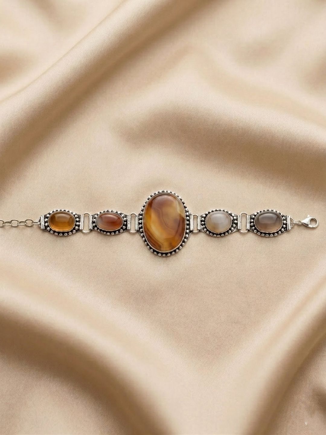 Gelang Pautan Bersalut Perak Antik Wanita PANASH