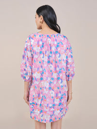 AND Floral Printed Puff Sleeve A-Line Mini Dress