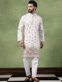 SOJANYA Men Bandhani Embroidered Mirror Work Kurta