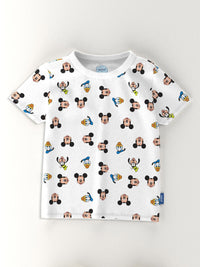 Nauti Nati Boys Printed Short Sleeves Pure Cotton T-shirt With Joggers