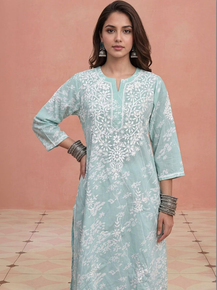 Rumah Wanita Chikankari Sulam Kurta Chikankari