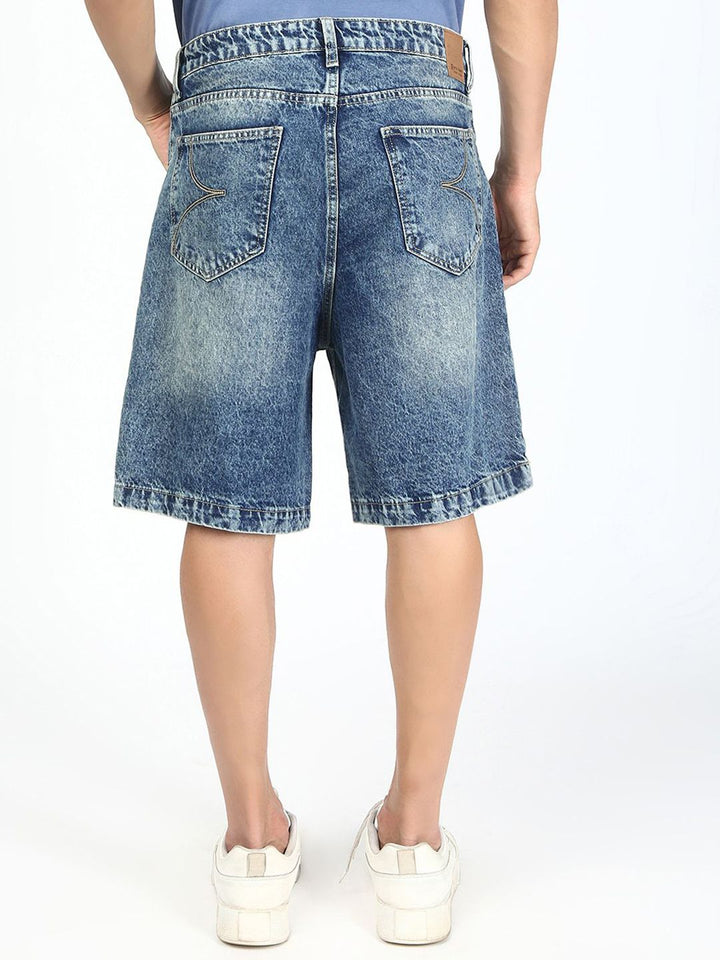 Bene Kleed Men Relaxed Distressed Denim Shorts