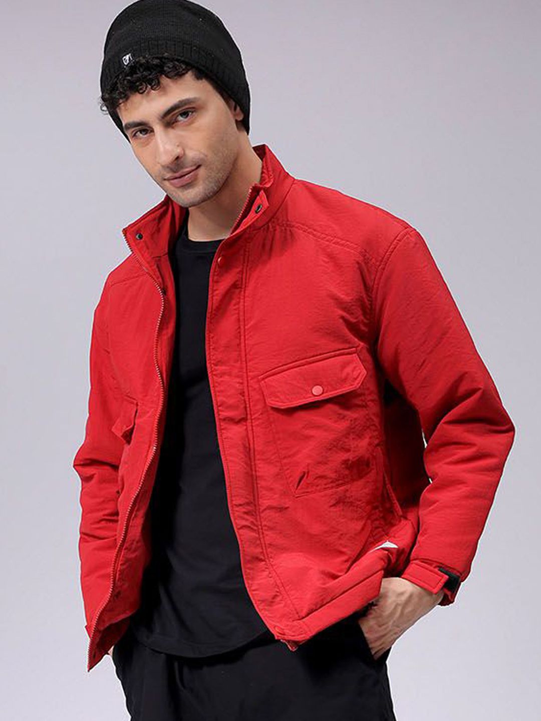 The Indian Garage Co Men Quilted Jacket with Patchwork