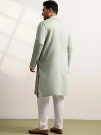 SOJANYA PLUS Men Ethnic Motifs Embroidered Regular Thread Work Kurta with Trousers