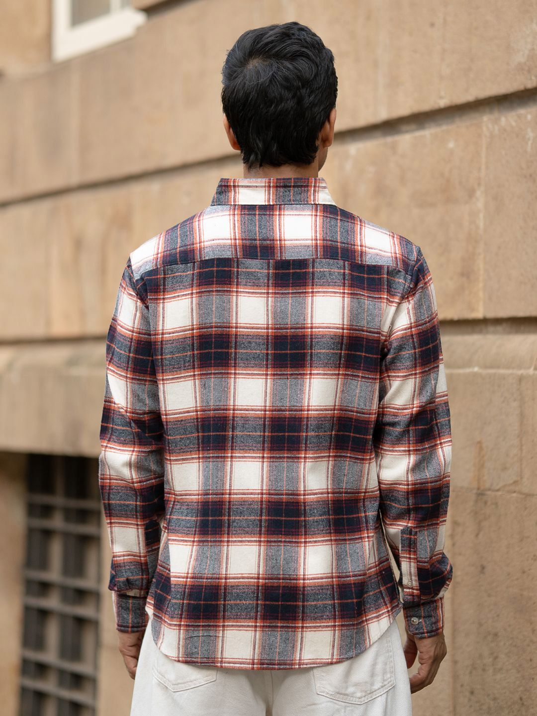 Powerlook SS25 Tartan Checked Pure Cotton Casual Shirt