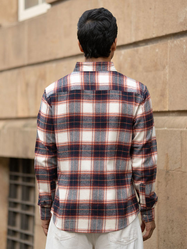 Powerlook SS25 Tartan Checked Pure Cotton Casual Shirt